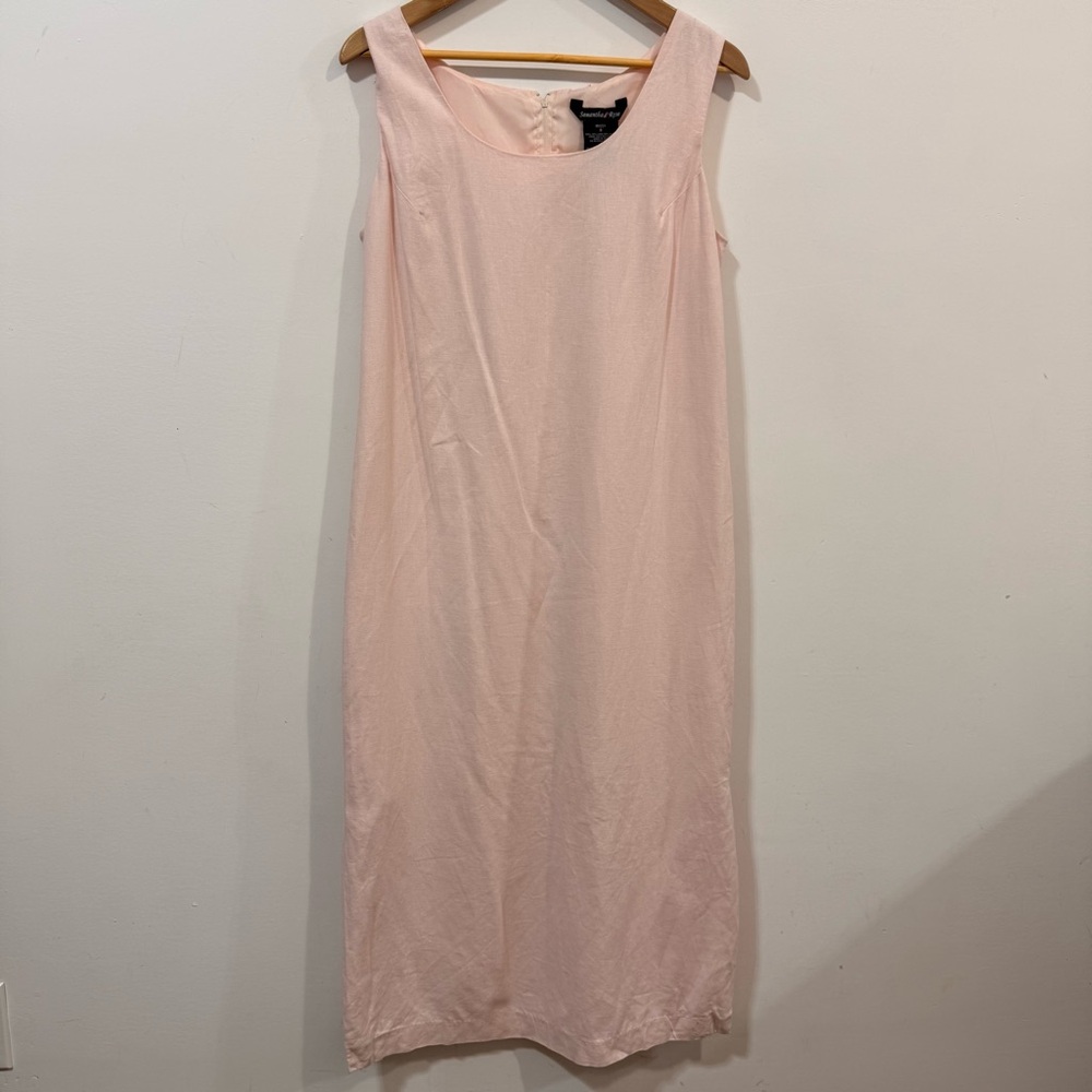 Samantha Rose Missy Sleeveless Light Pink Classic Minimalist Midi Dress Size 8